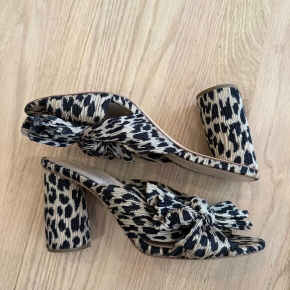 Loeffler Randall Penny Knotted Leopard Heeled Sandal sz 7.5 - Picture 2 of 4
